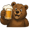 Bear with beer mug celebration
