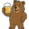 Bear with beer glass