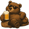 Beer bear with sunglasses