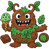 Cute Chocolate Mint Monster