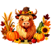 Autumn Highland Cow Harvest