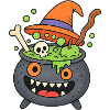 Cute Halloween Cauldron Monster