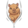 Cuddly bear in the zipper