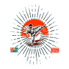 Shito-ryu design with kanji and karateka
