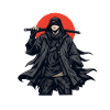 Dark cape fighter with baton