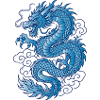 Blue Asian Dragon Tattoo Design