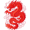 Red Asian Dragon Tattoo Design