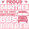 Stolze Tochter eines tollen Busfahrers