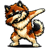 Dabbing Eurasier in Comic Style