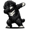Dabbing Newfoundland in Comic Style