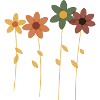 Retro Flowers in Row