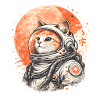 Astronauts Cat in Space – Japanese Retro