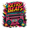 Retro Beats Boombox Neon Vibe
