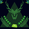 Forest spirit deer in triangle