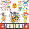 Cinco Mayo Día Muertos Fiesta