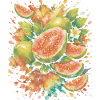 Tropical Guava Exotic Fruit Splash Art