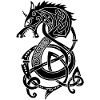 Wikinger-Wolfdrache (Schwarz)