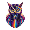 Spectral Owl Prism and Optics Illustration