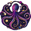 Cosmic Octopus Planetary Orbit Illustration