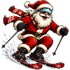 Santa snowboard christmas