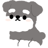 Grey Fluffy Schnauzer Pup Charm
