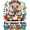 Wombat mit Blättern