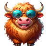 Cool Highland Cattle with Sunglasses – Comic