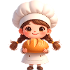 Baker Girl with Bread – Cute Comic