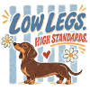 Dachshund Low Legs High Standards Retro