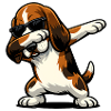 Dabbing Basset Hound im Comic Stil