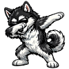 Dabbing Alaskan Malamute