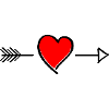 Heart contrast on black