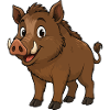 Happy Wild Boar Cartoon