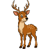 Cute Deer with Antlers Cartoon