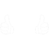 Double thumb outline shirt motif