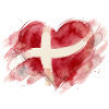 Denmark Heart Watercolor Painting