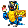 Parrot with popsicles