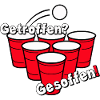 Bierpong , Beerpong , Getroffen? Gesoffen!