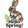 Floral Bunny Hello Spring