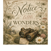 Wildblumen Fernglas Retro Wandbild Nostalgie Deko