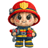 Little firefighter in knitted look