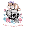 Curse But Cuddly Hamster On Skull