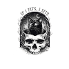 Gothic Skull Cat with Moon