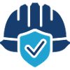 Safety Helmet With Shield Protection Icon