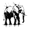 Elephant Ink Splattered Black