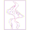 Kissing mouths in rainbow frame
