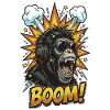 Cool chimpanzee with headphones comic design