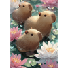 Pastel lotus capybaras