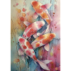 Mehrfarbige Aquarell-Koi