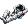 Relaxed astronaut in retro design